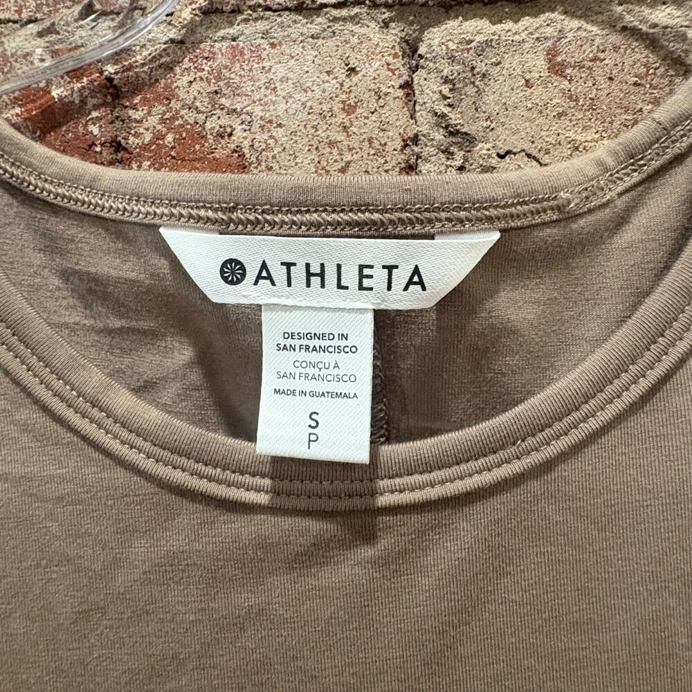 Athleta Essential Midi Dress Brown Tan‎ Sleeveless Small - Picture 3 of 5